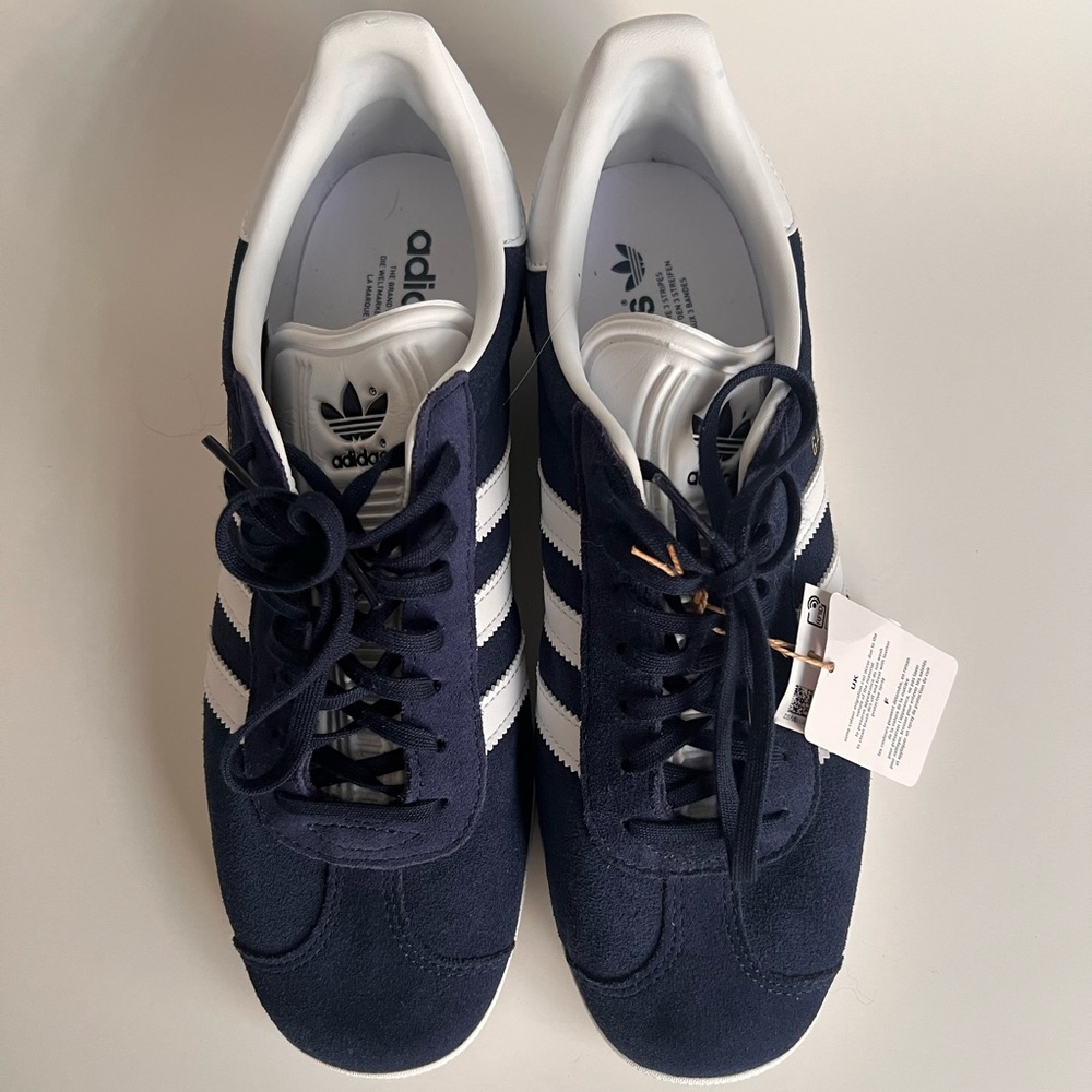 Adidas Women's Dark Blue and White Sneakers